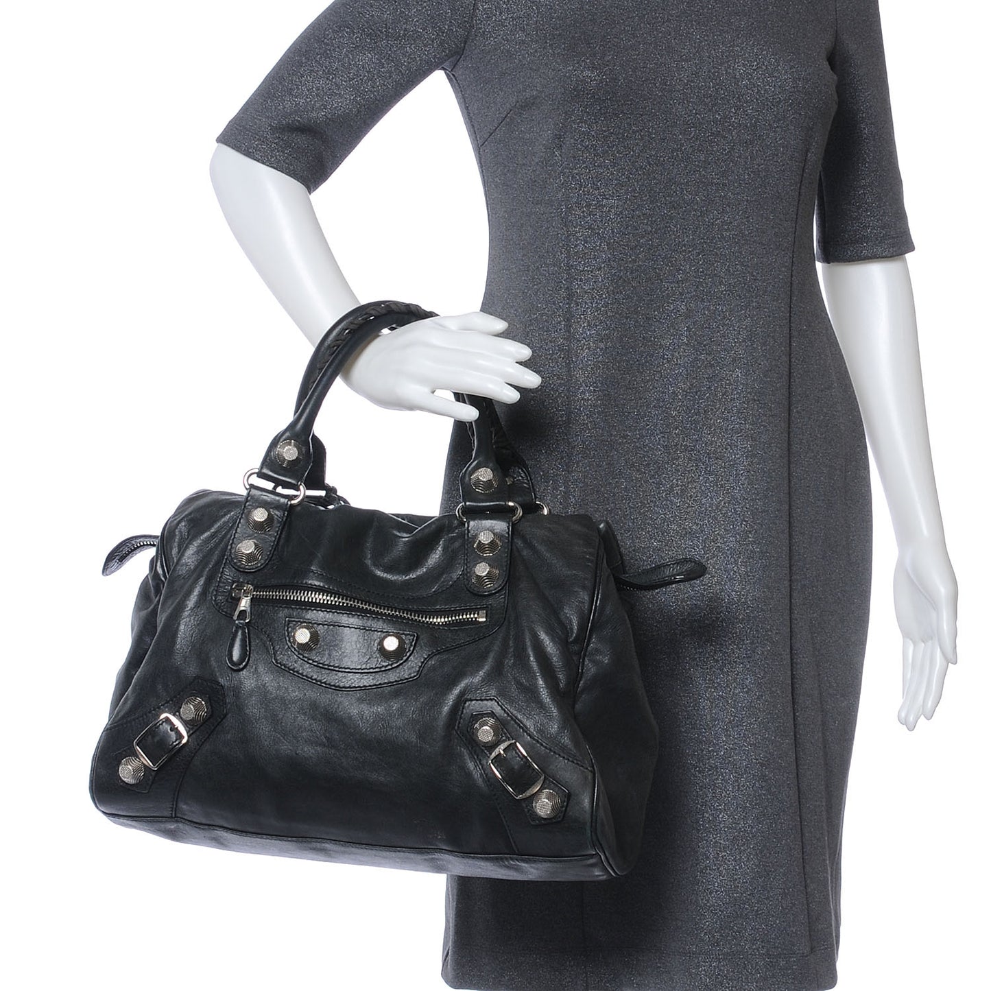 Agneau Giant 21 Silver Hardware Mid Day Black