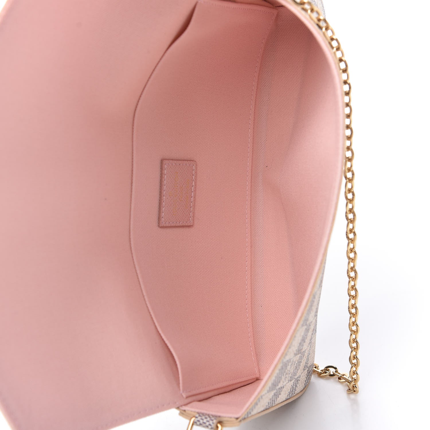 Louis Vuitton Damier Azur Pochette Felicie Chain Wallet Rose Ballerine 8 of 11