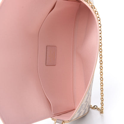 Louis Vuitton Damier Azur Pochette Felicie Chain Wallet Rose Ballerine 8 of 11
