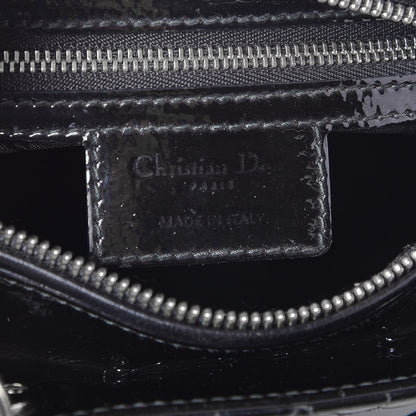 FASHIONPHILE CHRISTIANDIORPatentCannageMediumLadyDiorBlack 7 of 8