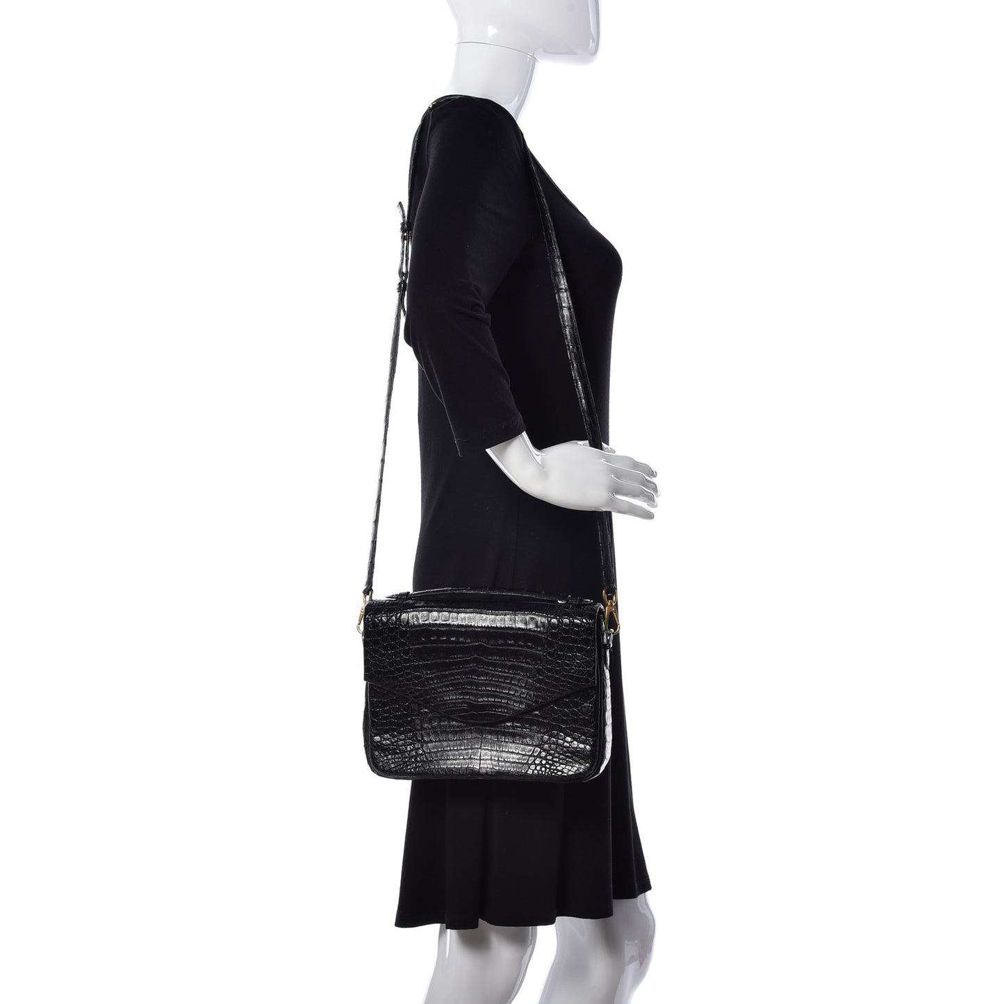 Crocodile Crossbody Black