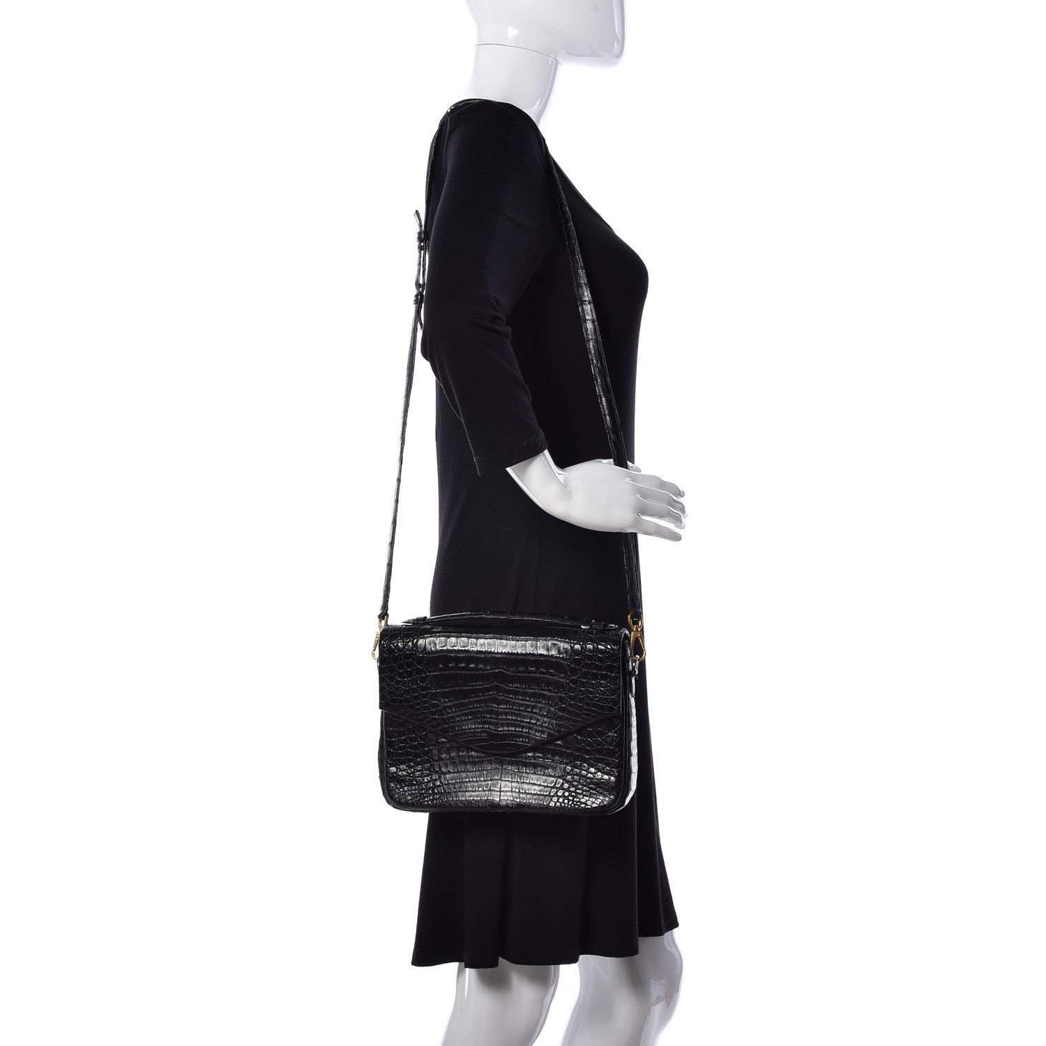 Nancy Gonzalez Crocodile Crossbody Black 2 of 10