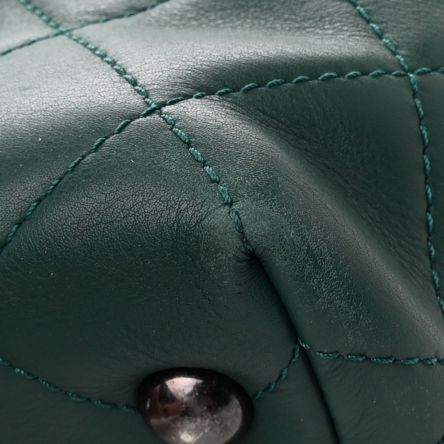 Chanel Calfskin Quilted Large Shopping In Chains Tote Green 11 of 13