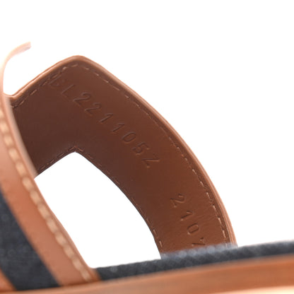 Hermes Calfskin Denim Oran Sandals 36.5 Bleu Brut Gold 8 of 9