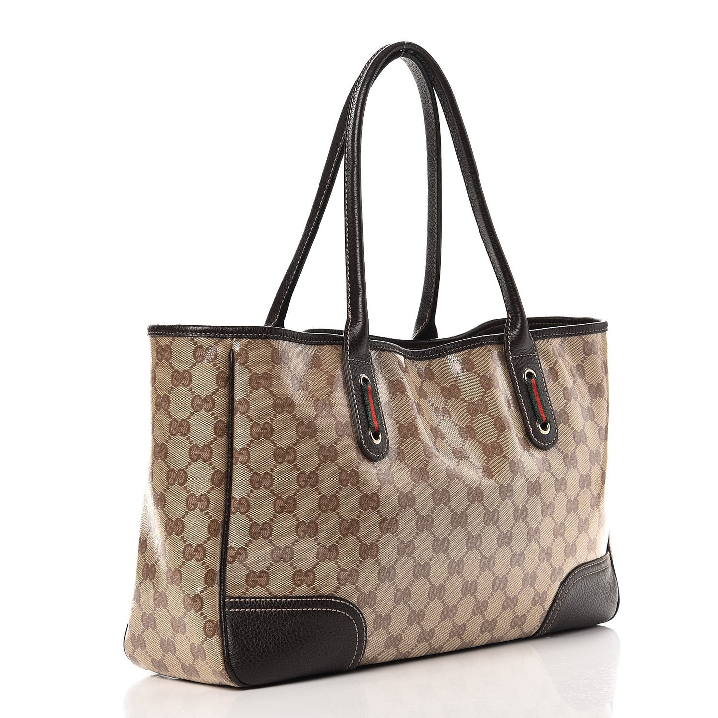 Crystal Monogram Medium Princy Tote Dark Brown