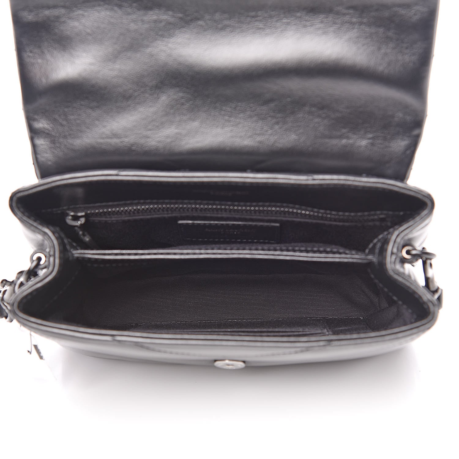 Saint Laurent Calfskin Y Quilted Monogram Toy Loulou Crossbody Bag Black 5 of 11