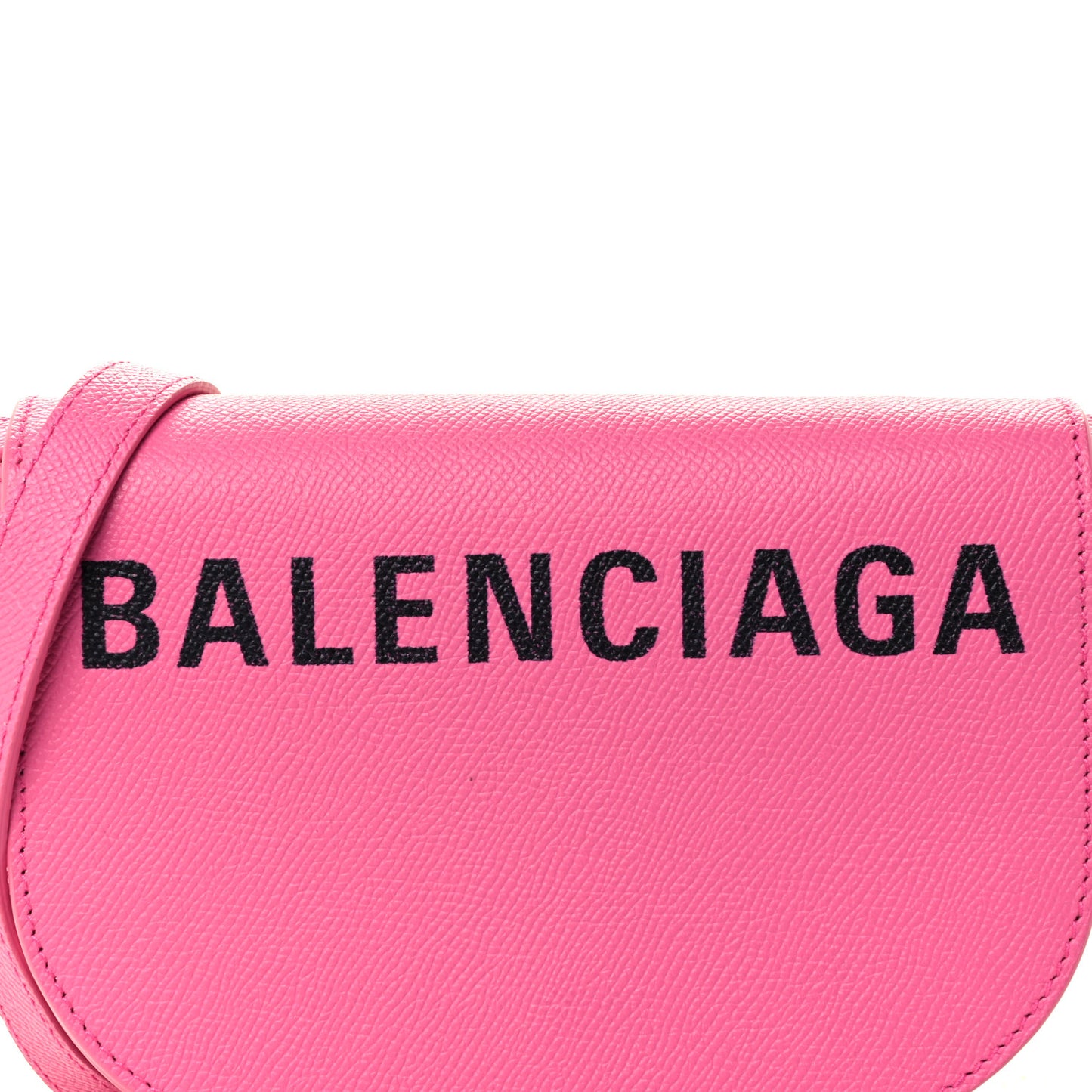 Signature Grained Calfskin Logo Print Ville Day Bag XS Rose Bubblegum Black