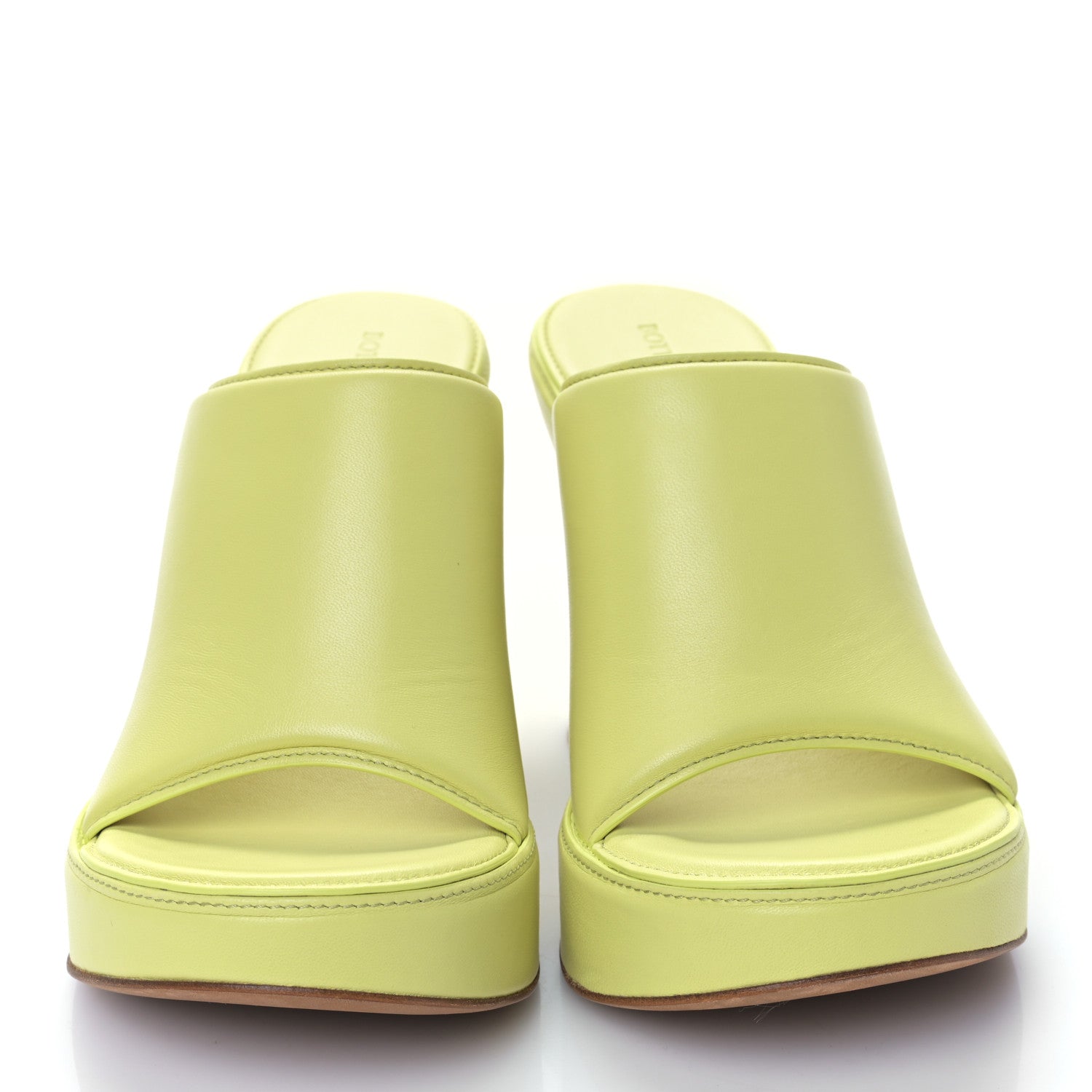 Bottega Veneta Nappa Lagoon Slide Platform 115 Wedge Sandals 37 Seagrass 2 of 7