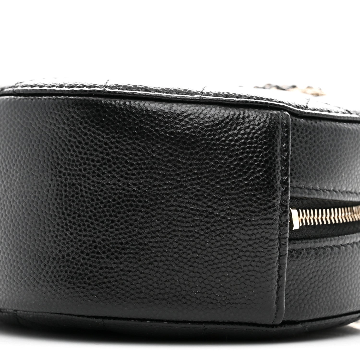 Chanel Caviar Quilted Crystal CC Round Clutch With Chain Black 10 of 10