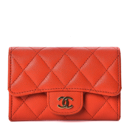Chanel Caviar Quilted Flap Card Holder Dark Red 1 of 11
