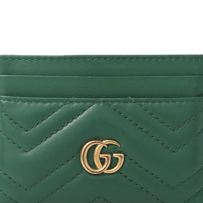 Gucci Calfskin Matelasse GG Marmont Card Holder Emerald Green 7 of 8