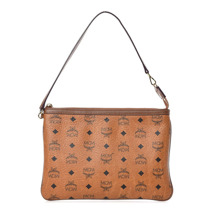 MCM Visetos Liz Shopper Tote Pouch Cognac 1 of 12