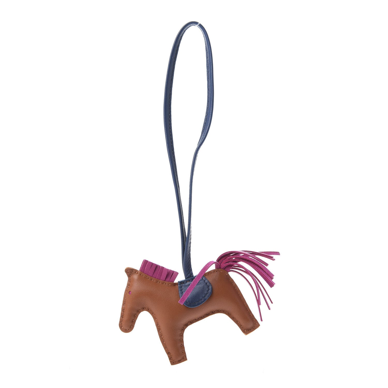 Hermes Milo Lambskin Grigri Rodeo Horse Bag Charm PM Pain D'Epice Rose Pourpre Bleu De Malte 2 of 4
