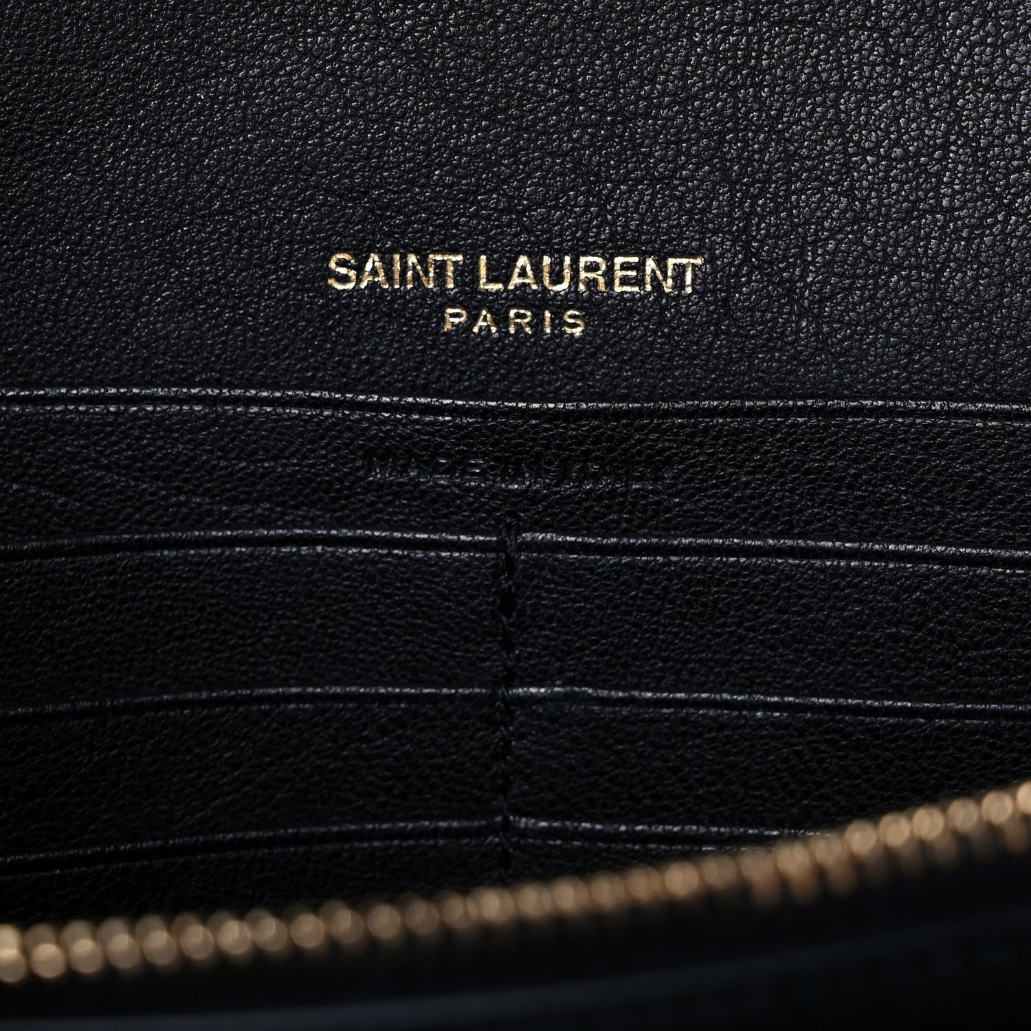 Saint Laurent Denim Matelasse Chevron Monogram Chain Wallet Blue Jeans 7 of 11