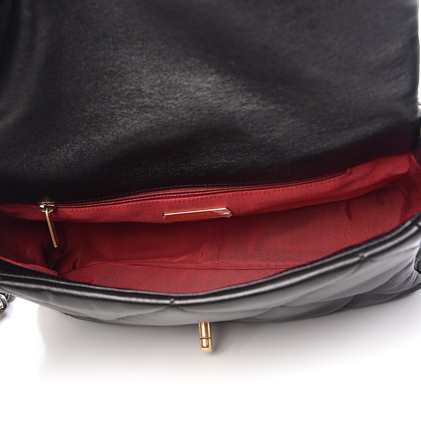 Lambskin Quilted Large 19 Flap Black
