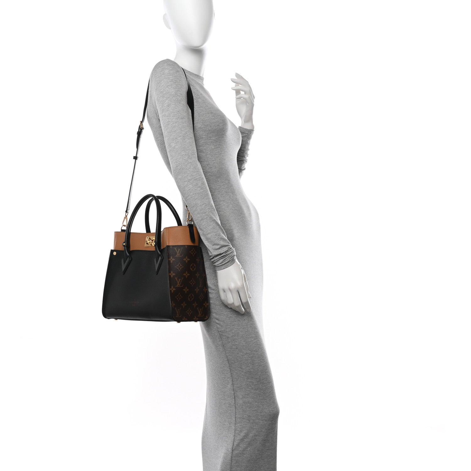 Louis Vuitton Calfskin Monogram On My Side Black 2 of 9