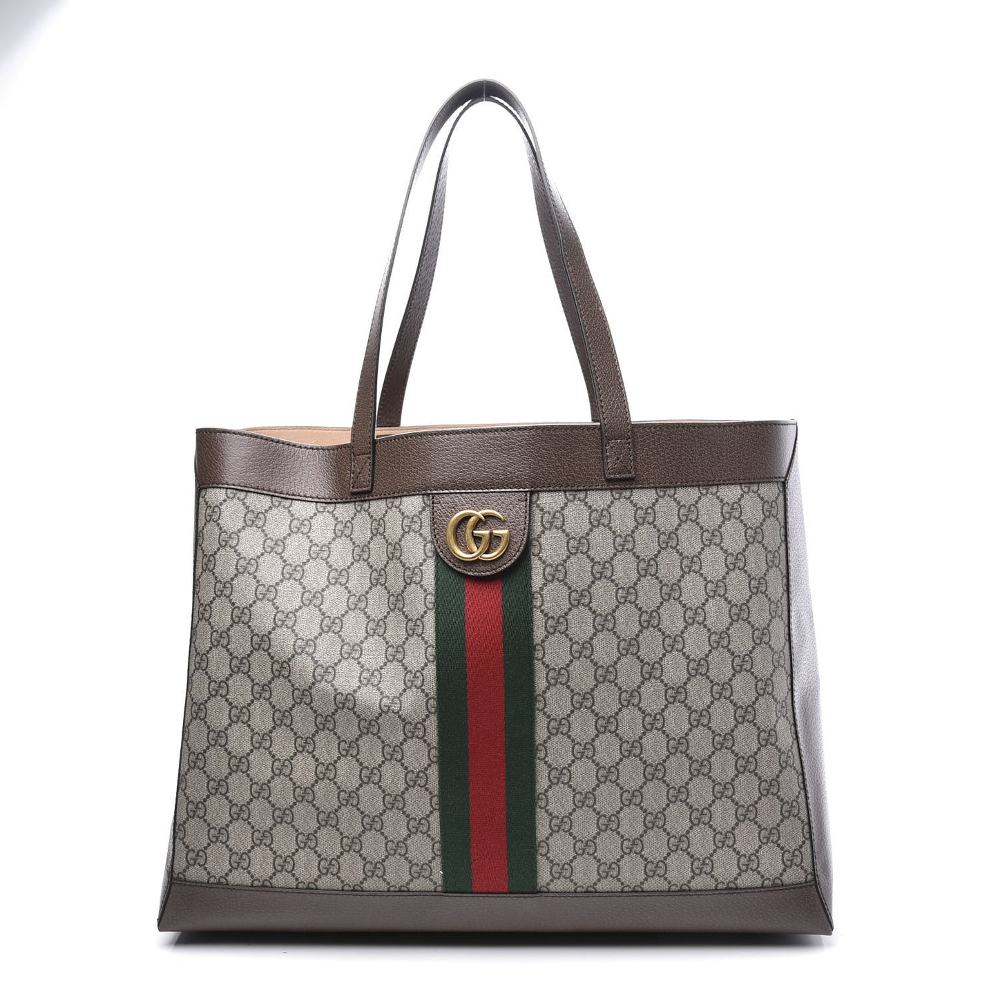 GG Supreme Monogram Web Large Ophidia Tote Brown