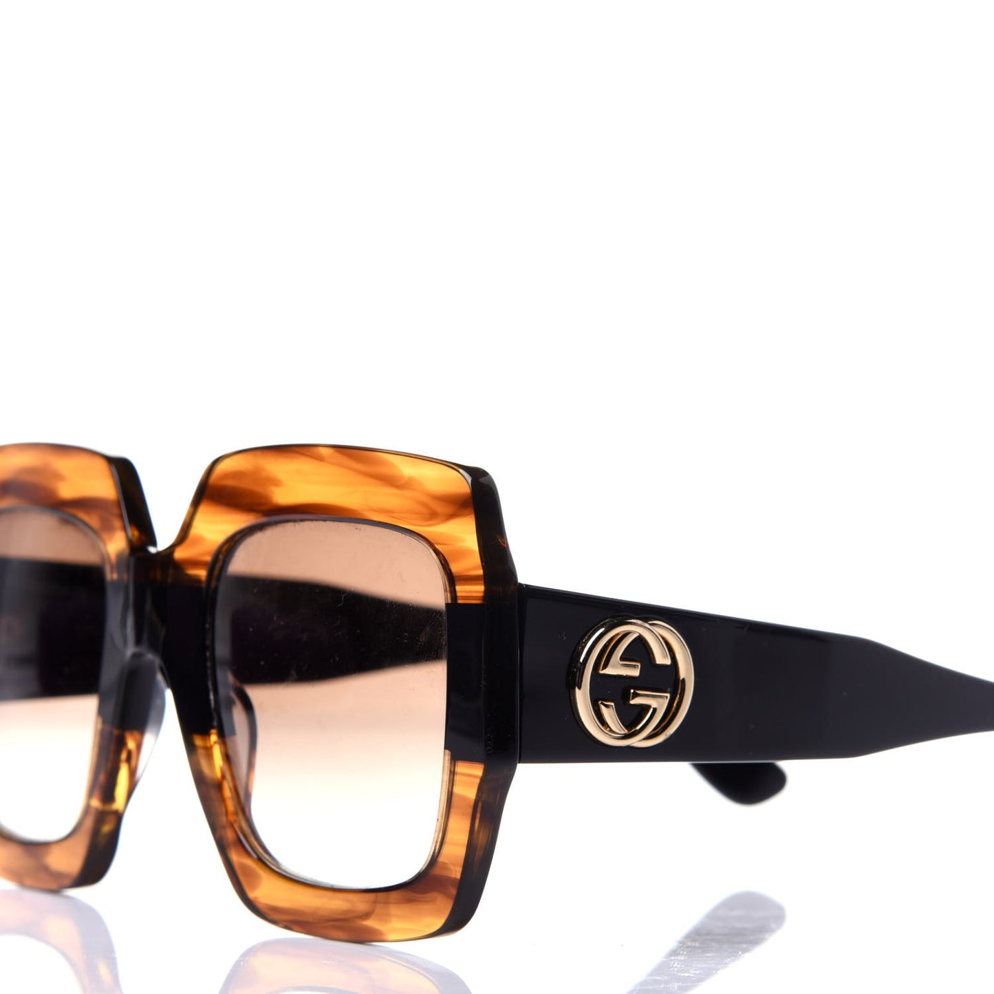 Acetate Square Frame Sunglasses GG0053S Havana