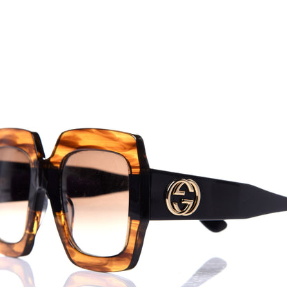 Gucci Acetate Square Frame Sunglasses GG0053S Havana 8 of 10
