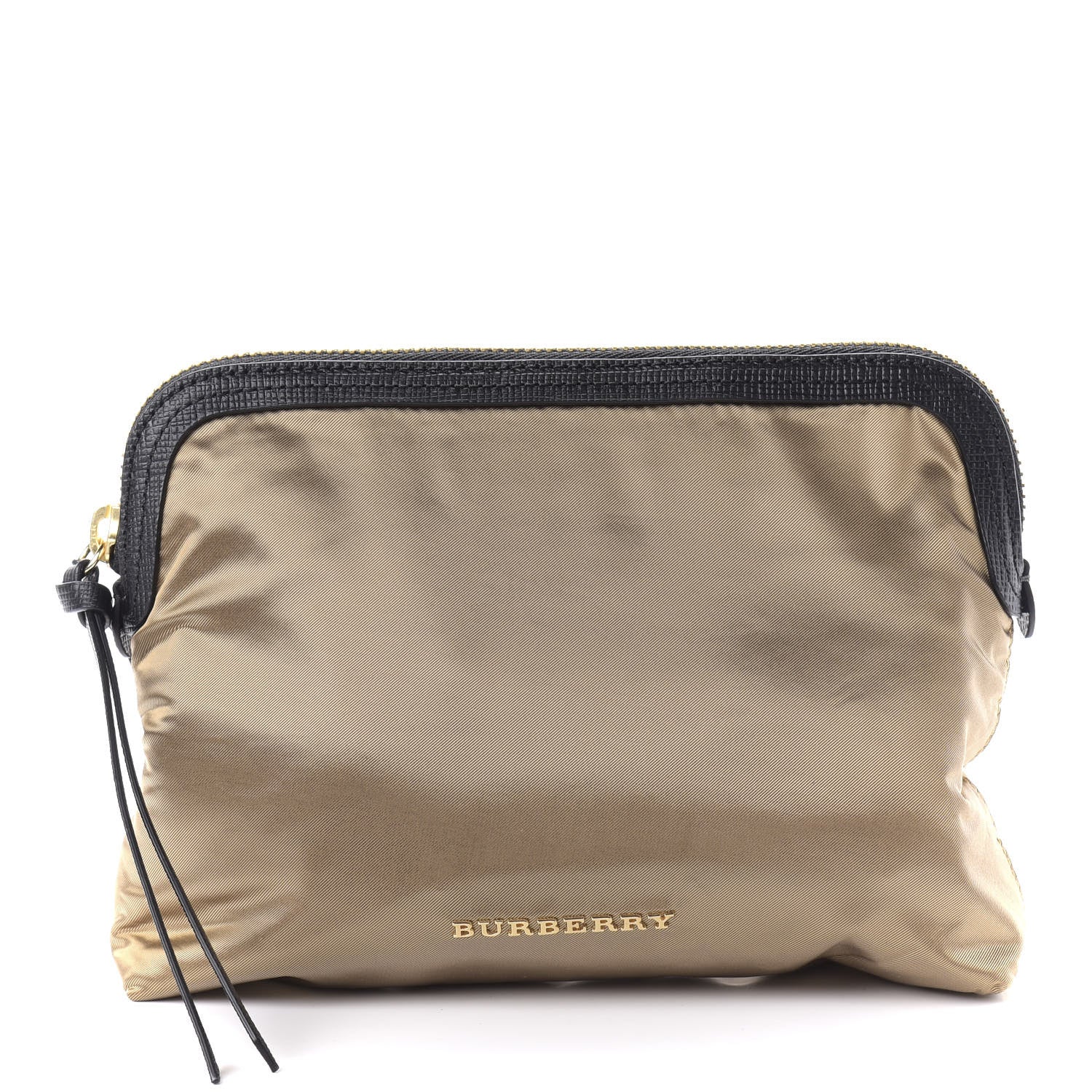 Burberry Nylon Large Border Pouch Gold Black 1 of 10