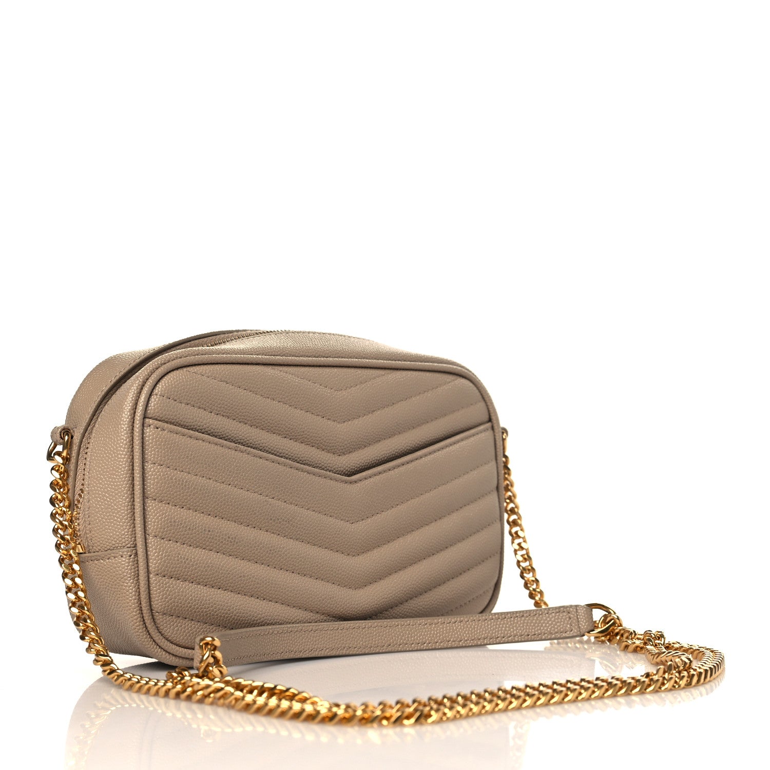 Saint Laurent Grain De Poudre Matelasse Monogram Mini Lou Camera Bag Dark Latte 3 of 9