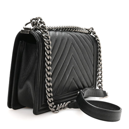 Chanel Calfskin Chevron Quilted New Medium Boy Flap Black 2 of 10