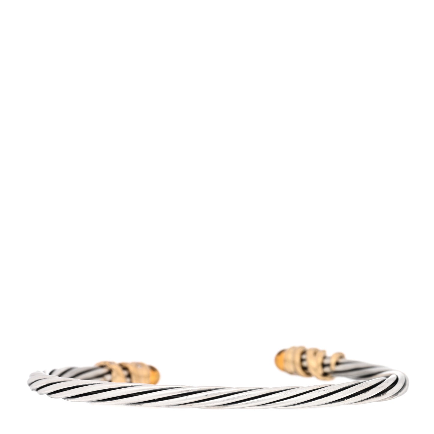 Sterling Silver 18K Yellow Gold Diamond Citrine Helena Cuff Bracelet