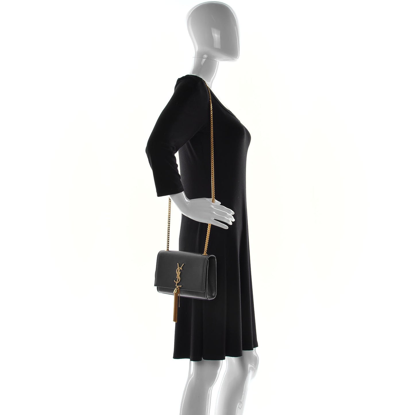 Grain De Poudre Small Classic Monogram Kate Tassel Satchel Dark Smog