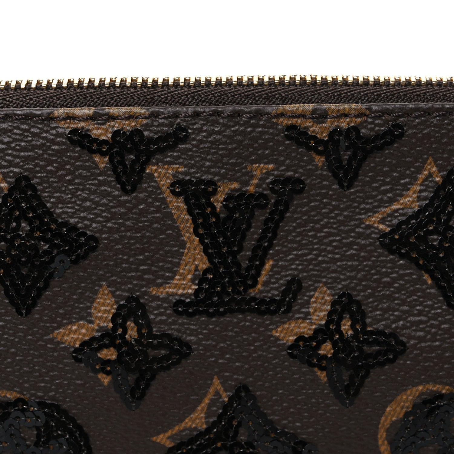 Louis Vuitton Monogram Sequins Pochette Accessories Black 7 of 9