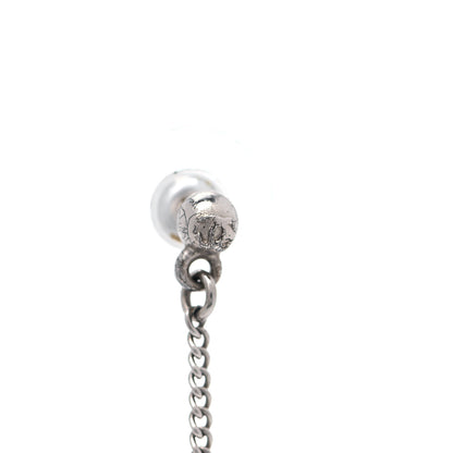 Chanel Baguette Crystal CC Drop Earrings Silver 4 of 6
