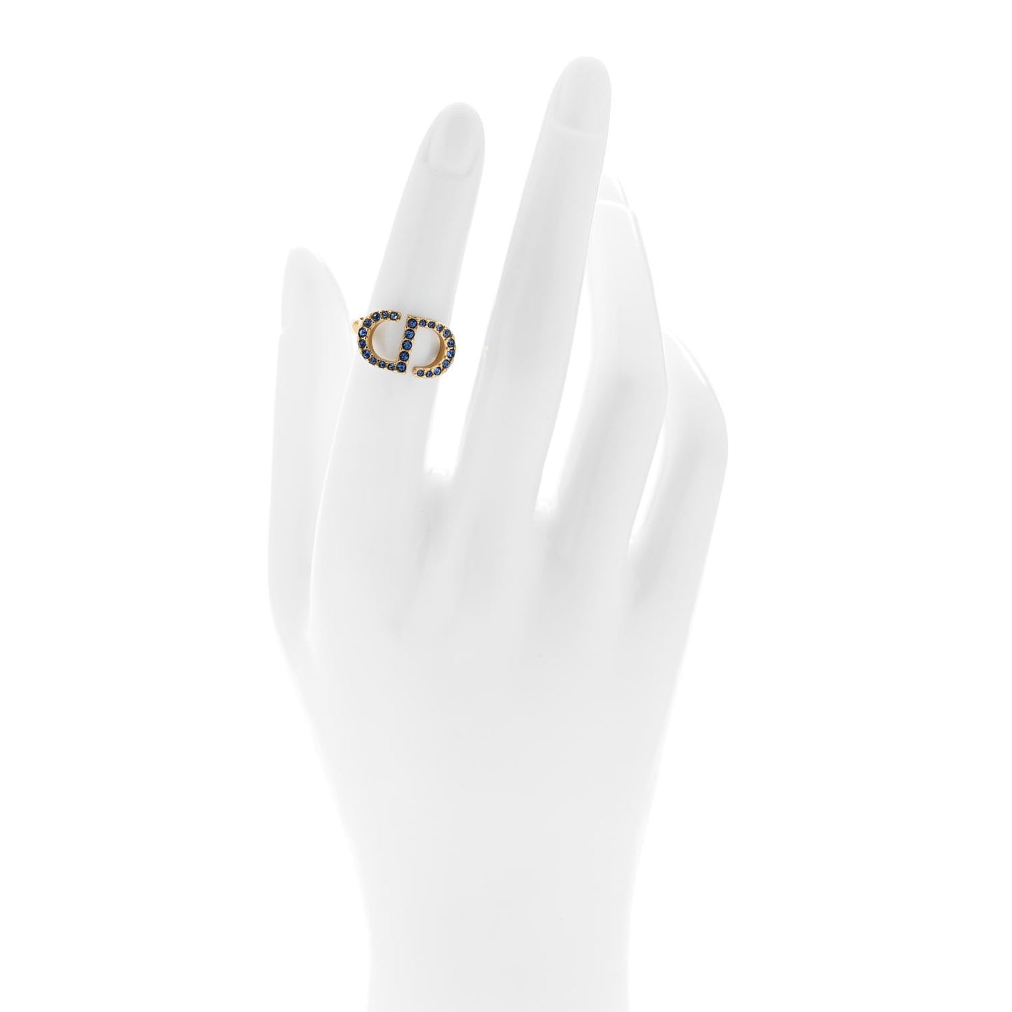 Metal Crystal CD Ring S Gold Blue