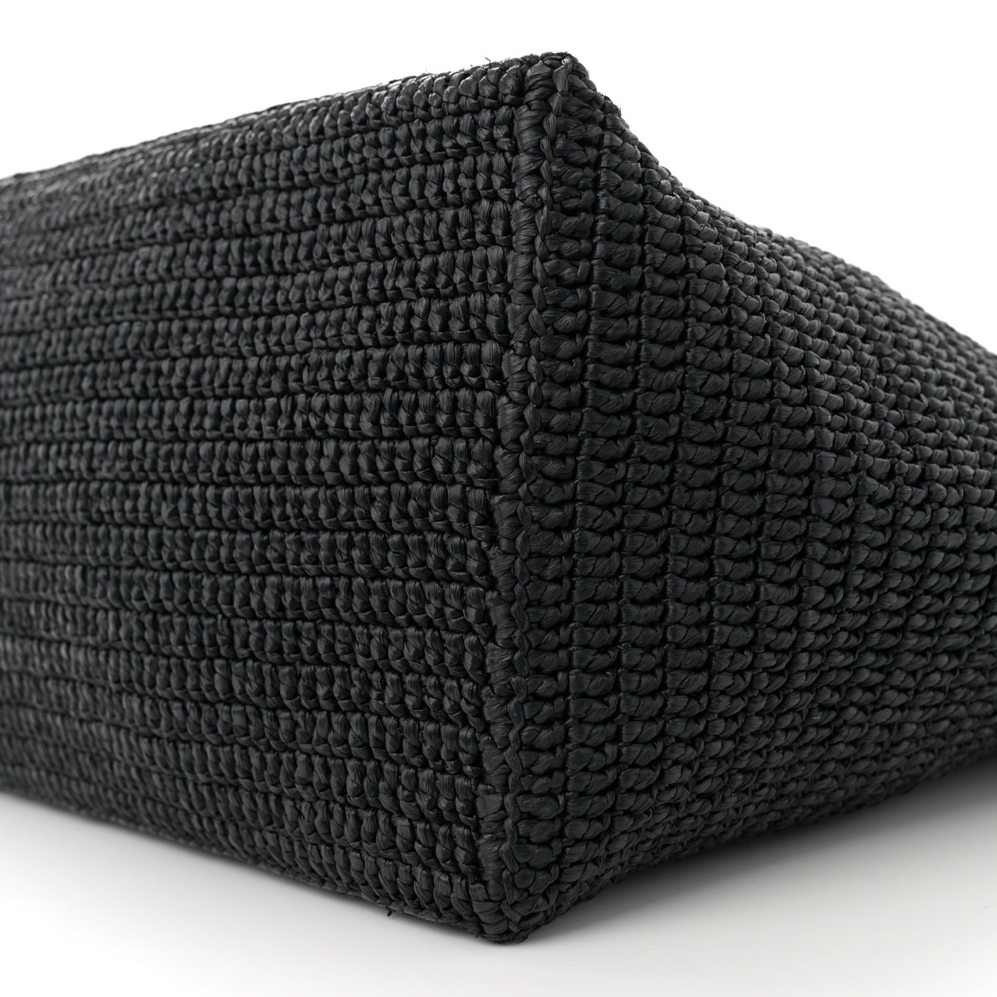 Raffia Logo Tote Black