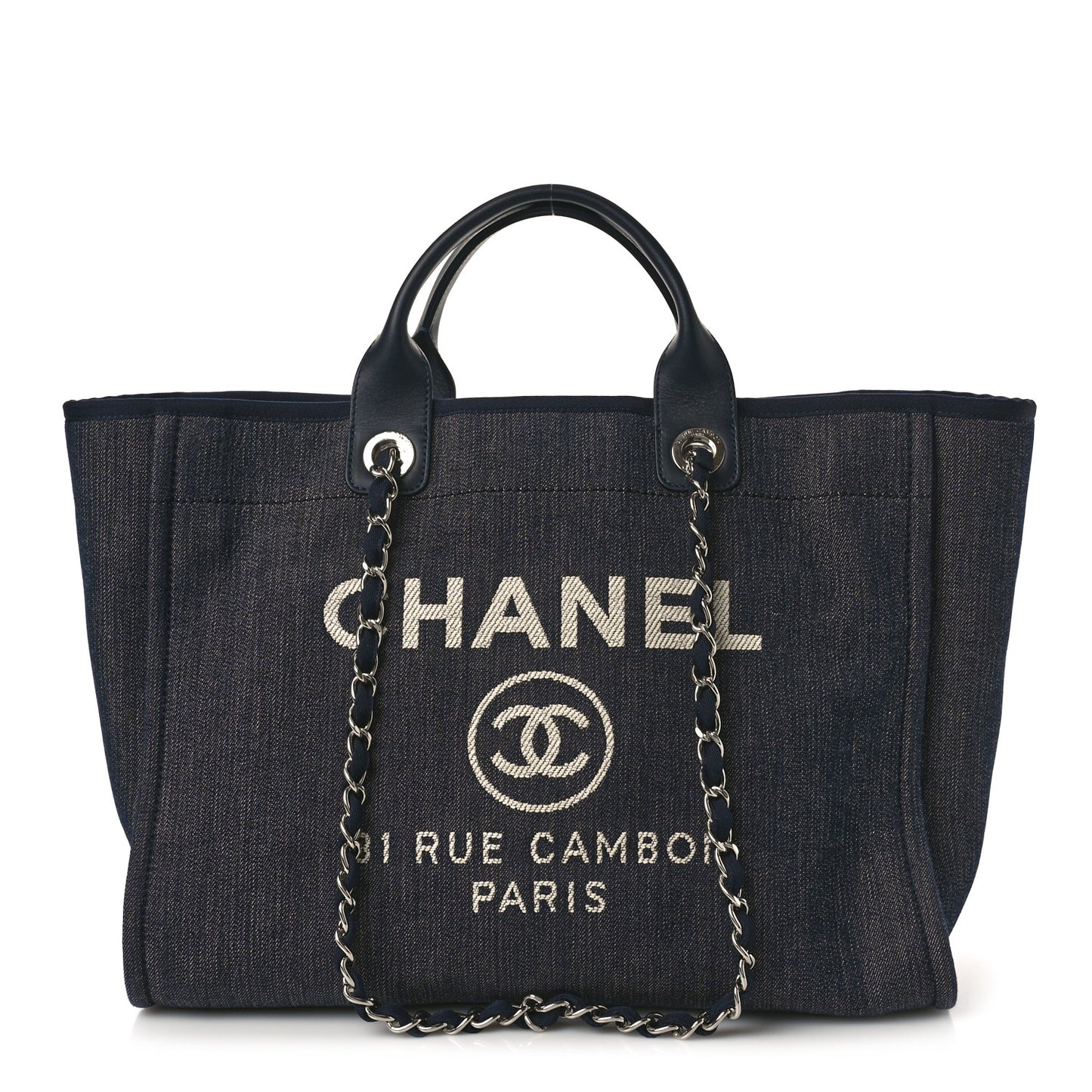 Denim Large Deauville Tote Dark Blue