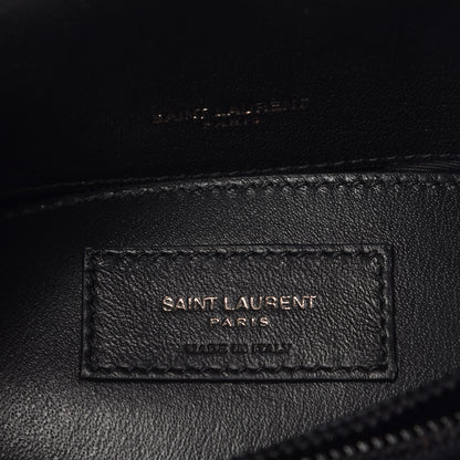 Saint Laurent Sheepskin Matelasse Chevron Monogram Medium College Bag Black 8 of 10