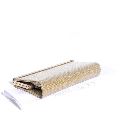 Jimmy Choo Glitter Fabric Cayla Clutch Metallic Gold 4 of 9