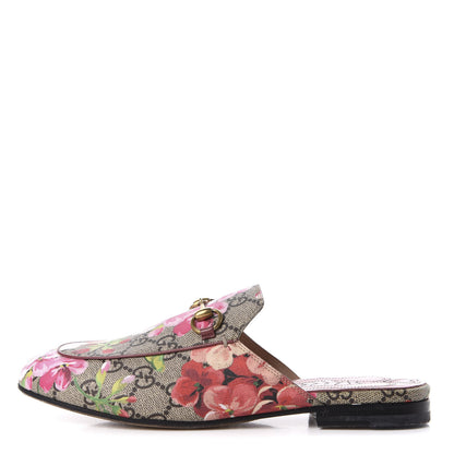 Gucci GG Supreme Monogram Blooms Womens Princetown Slippers 36 Beige Multicolor Dry Rose 1 of 11