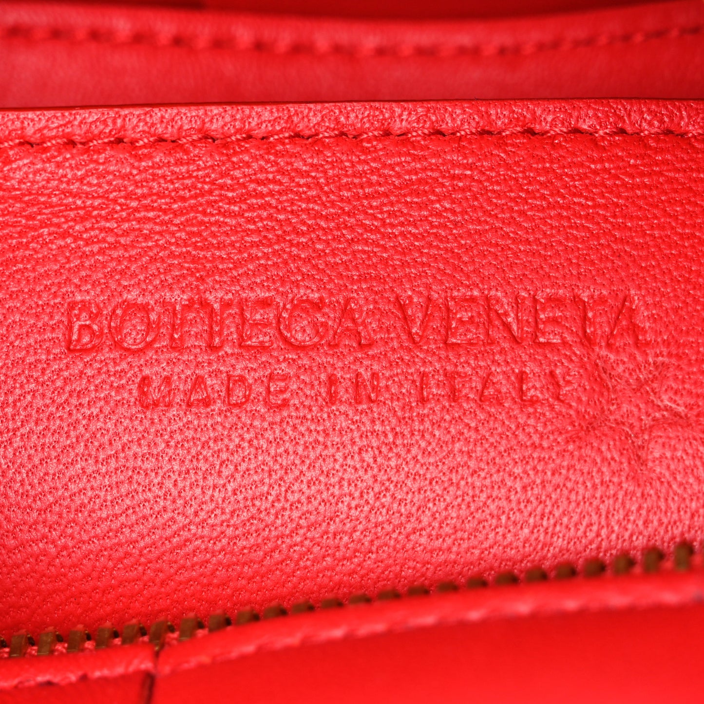 Lambskin Maxi Intrecciato Small Brick Cassette Bag Redstone