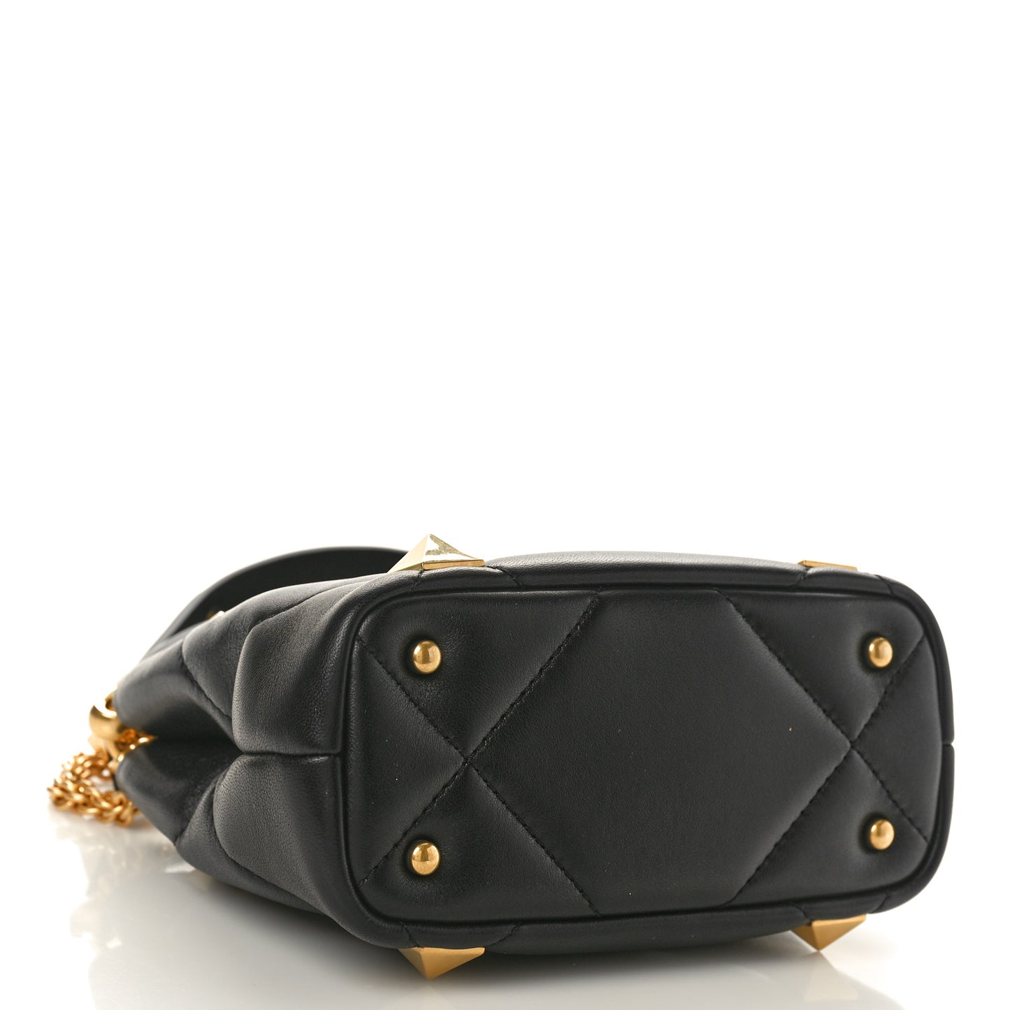 Nappa Mini Roman Stud The Handle Bag Black