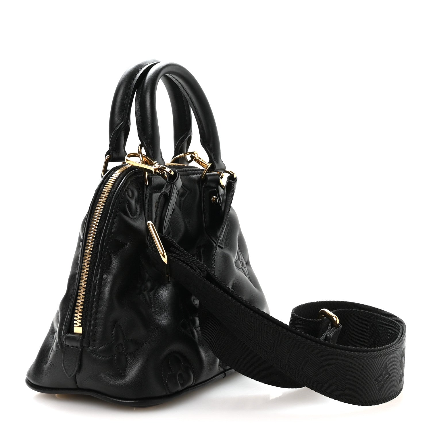 Louis Vuitton Calfskin Bubblegram Alma BB Black 3 of 10