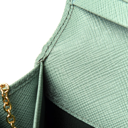 Prada Saffiano Metal Continental Flap Travel Wallet Acquamarina 8 of 12