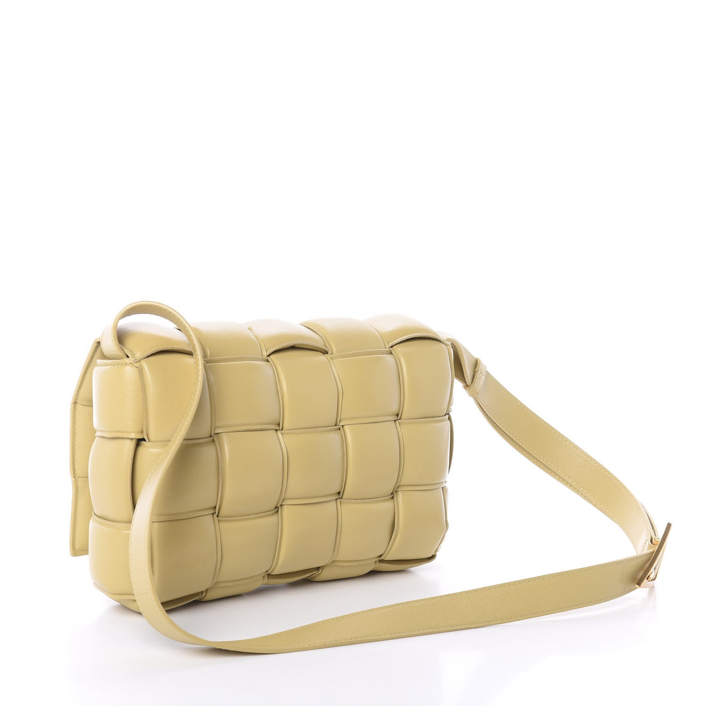Nappa Maxi Intreccio Padded Cassette Crossbody Bag Tapioca