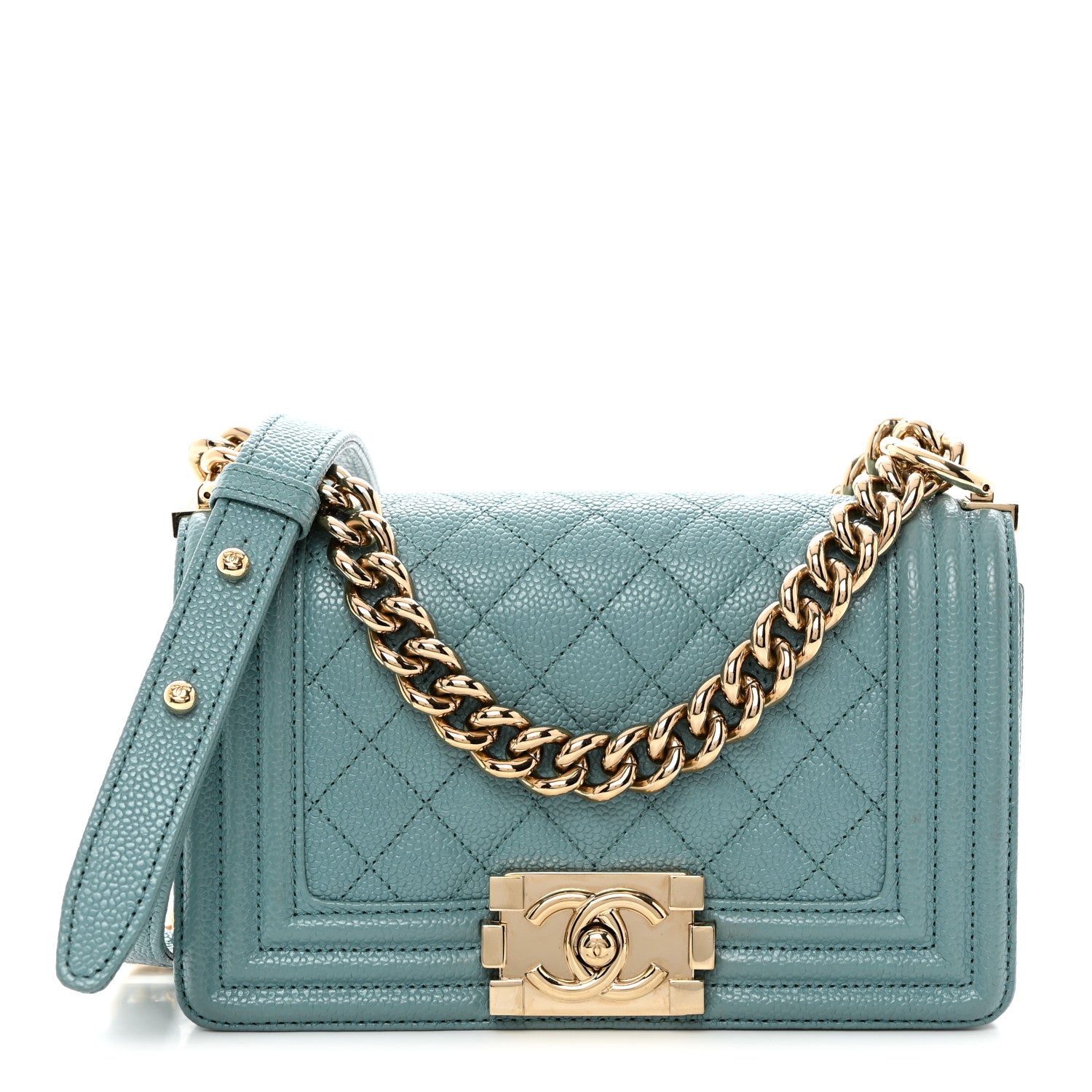 Chanel Caviar Quilted Small Boy Flap Light Blue 1 of 10