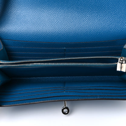 Hermes Epsom Kelly Longue Wallet Bleu Izmir 5 of 9