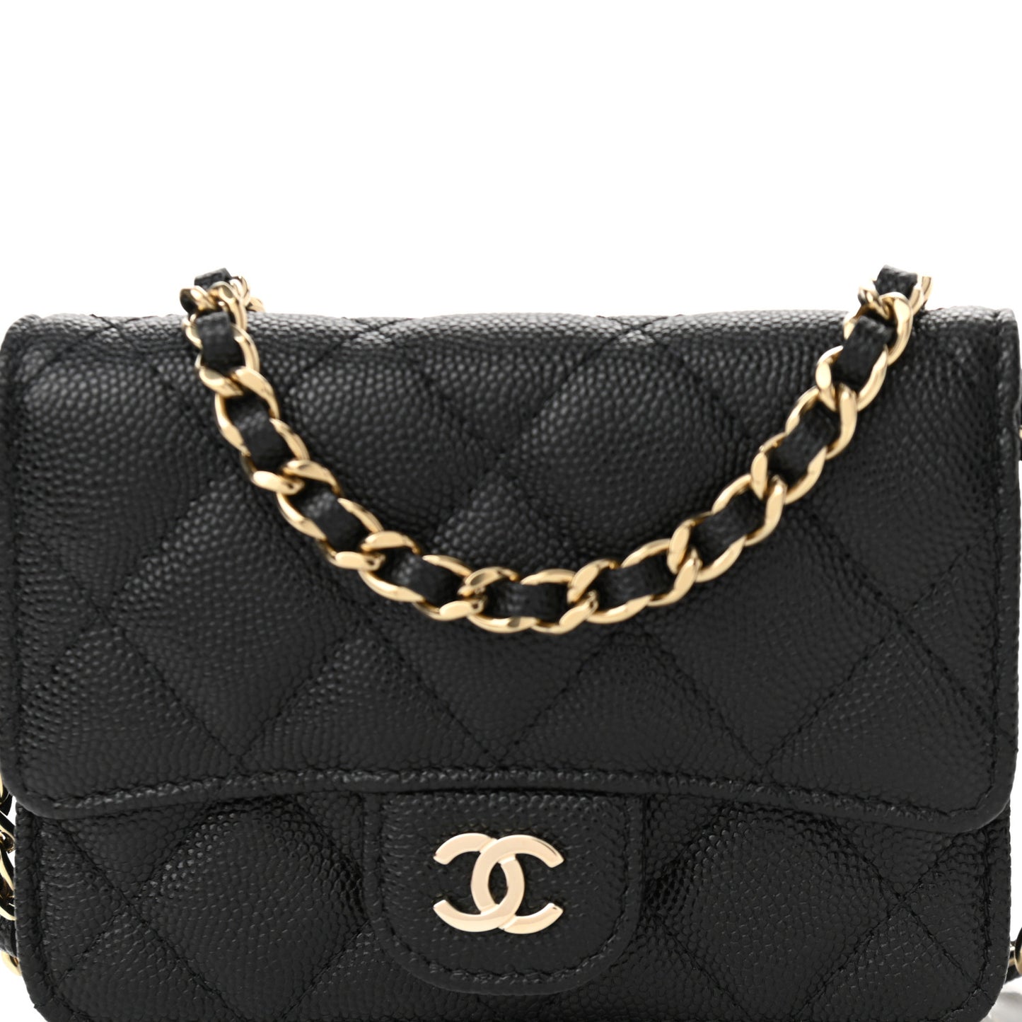 Caviar Quilted Mini Chain Bag Black