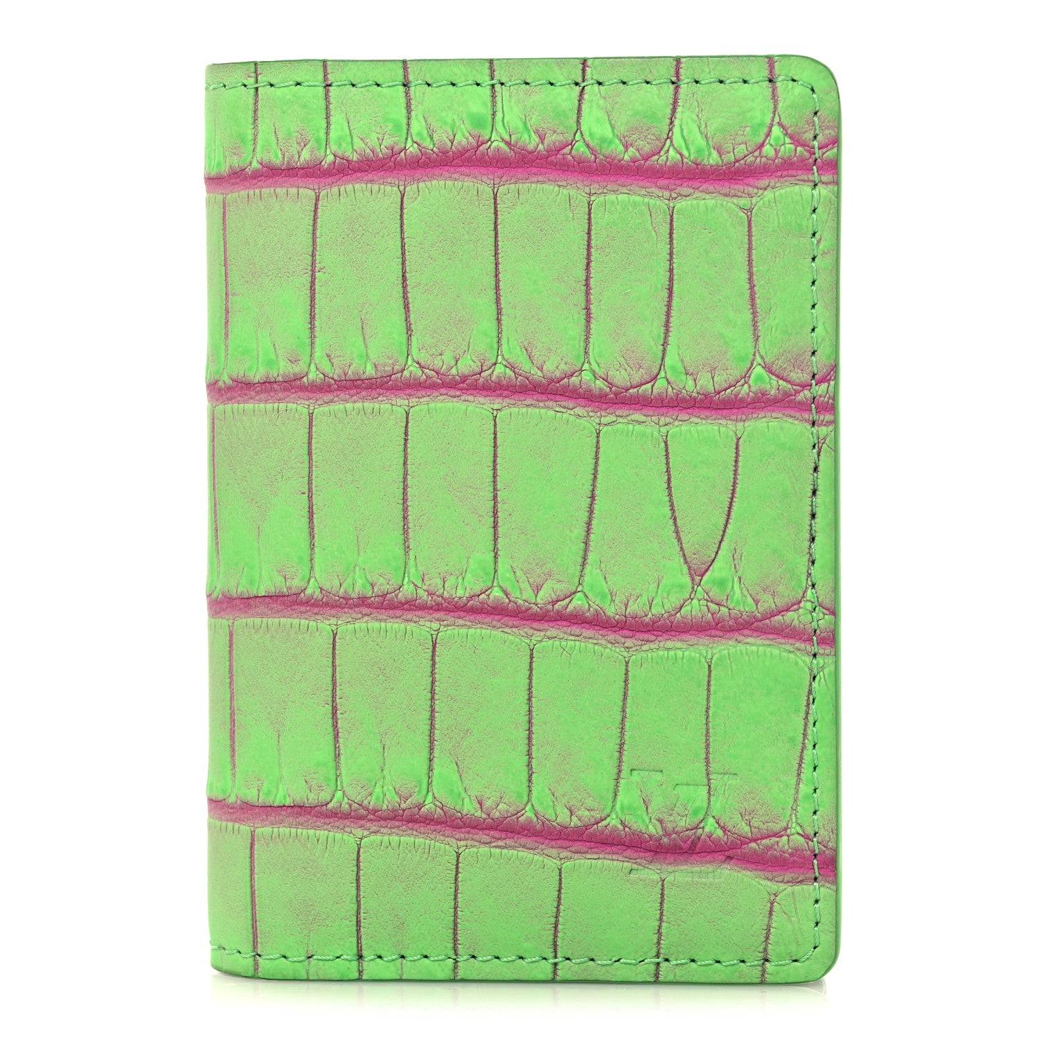 Louis Vuitton Crocodile Pocket Organizer Neon Green 1 of 6