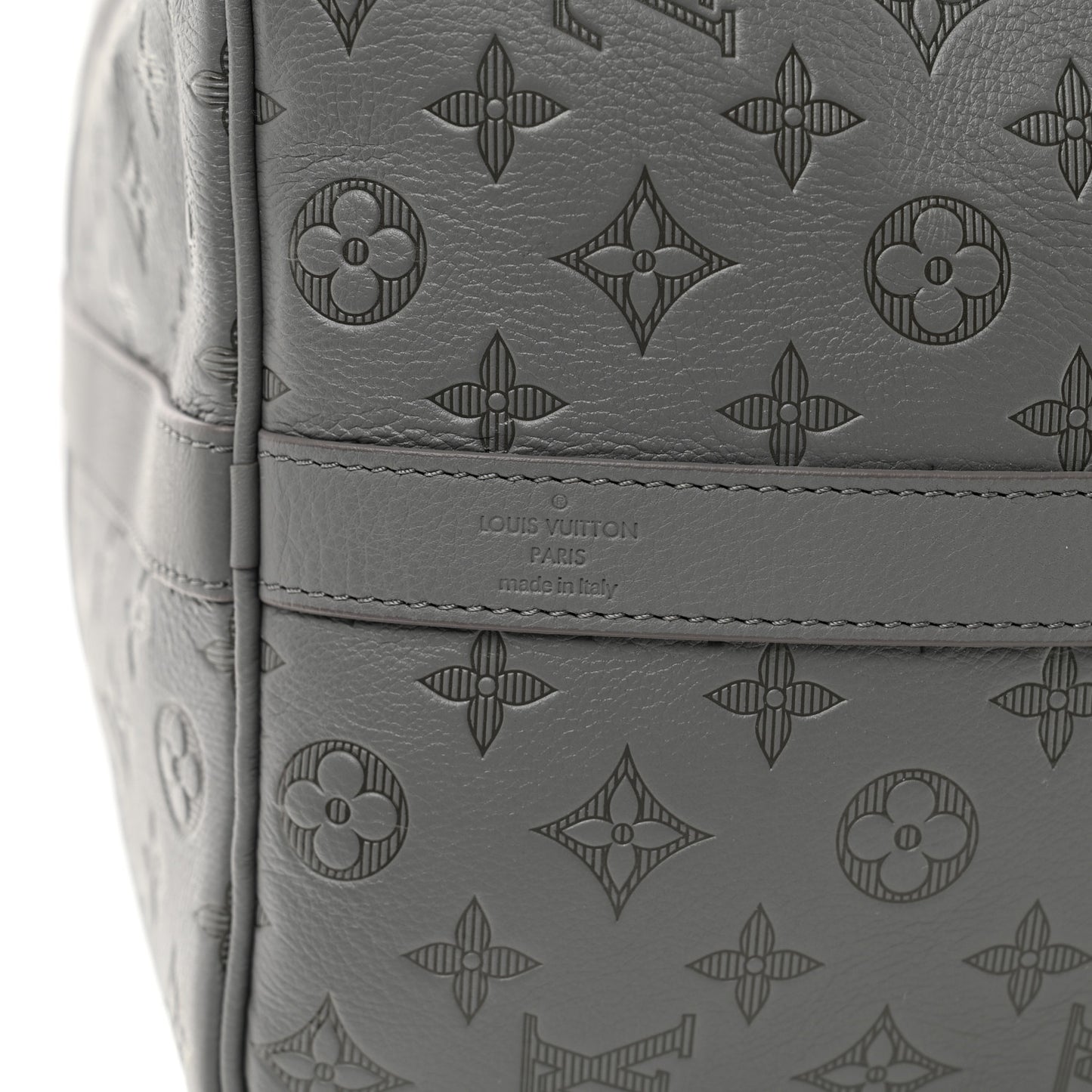 Calfskin Monogram Shadow Keepall Bandouliere 50 Anthracite Gray