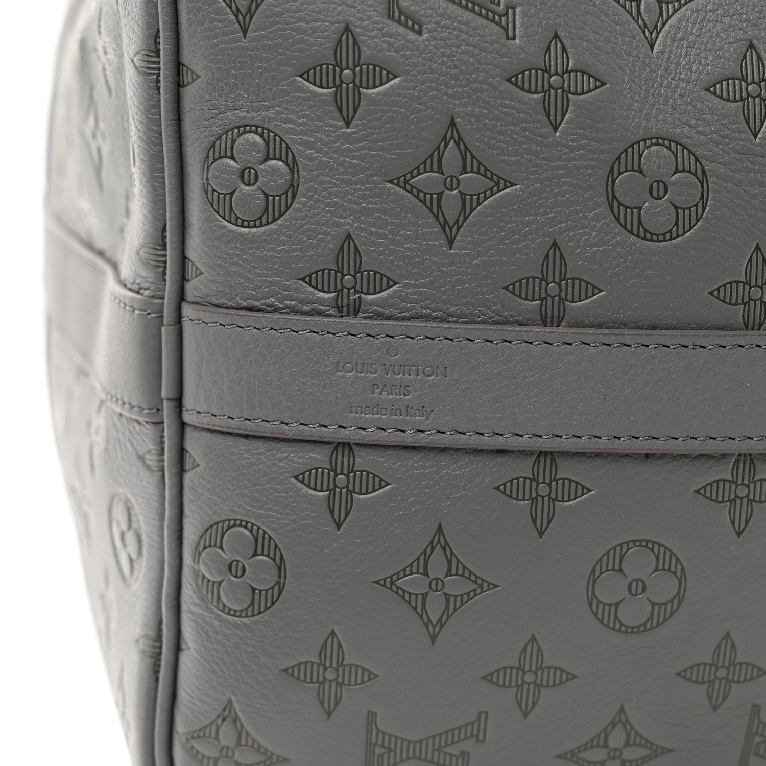 Louis Vuitton Calfskin Monogram Shadow Keepall Bandouliere 50 Anthracite Gray 6 of 8