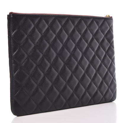 Chanel Caviar Quilted Medium Cosmetic Case Black 3 of 8