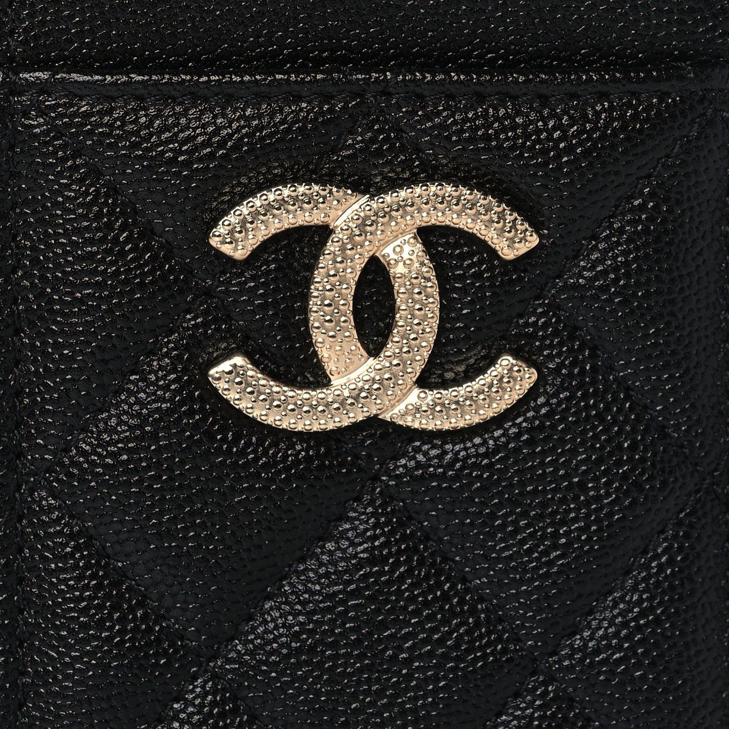 Chanel Caviar Quilted Studded CC Zip Card Holder Black 8 of 9