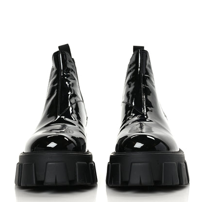 Prada Vernice Monolith Chelsea 55mm Ankle Boots 41 Black 2 of 8